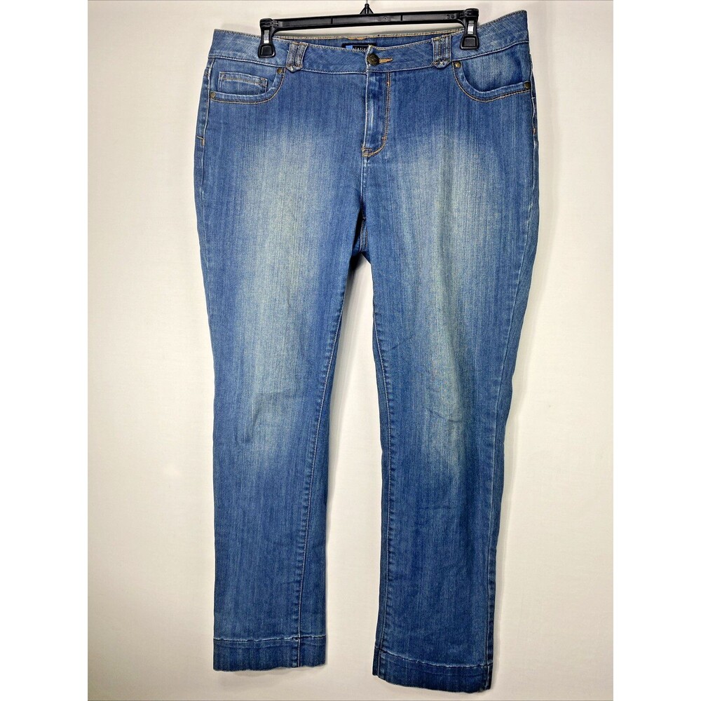 Relativity Womens Size 16W Jeans Straight Leg Denim Blue Dark Wash Casual